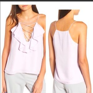 NWT WAYF lace up ruffle cami